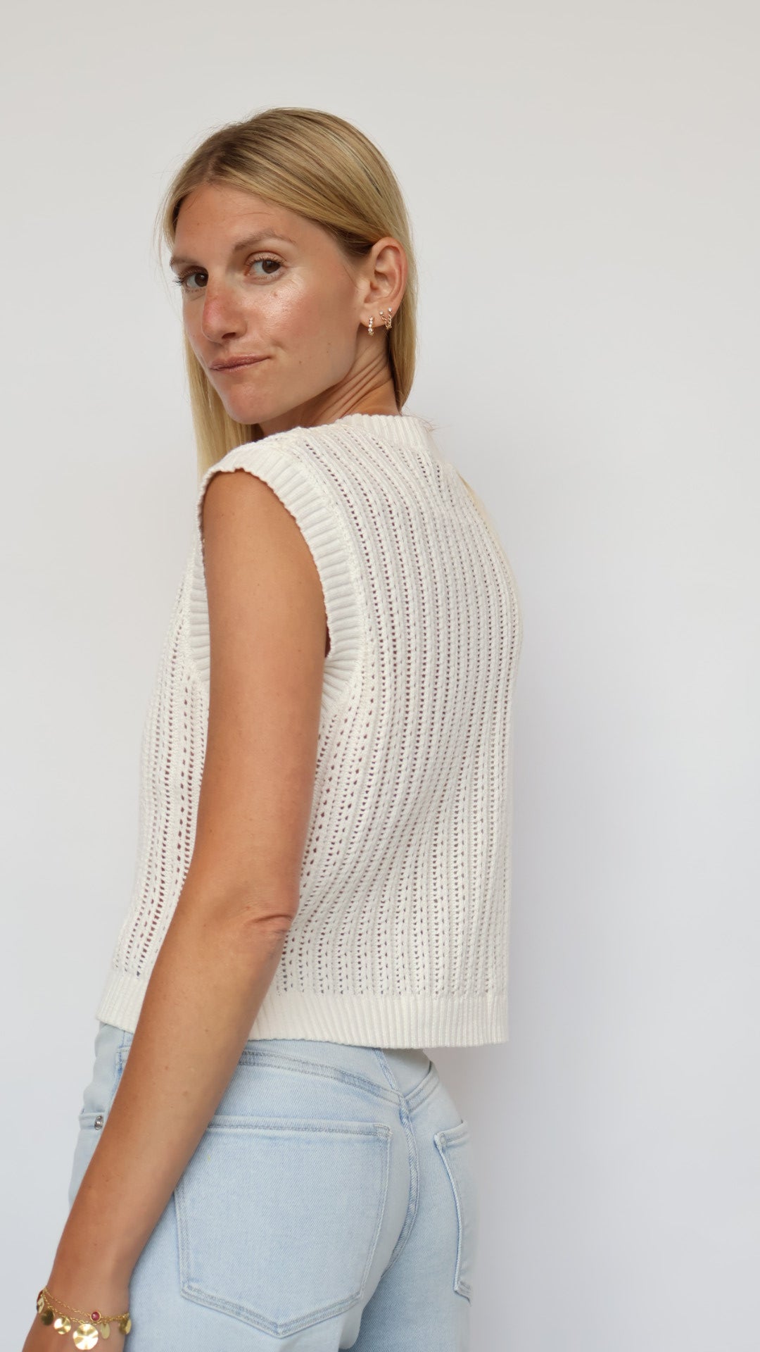 Classic Knit Button-Front Vest