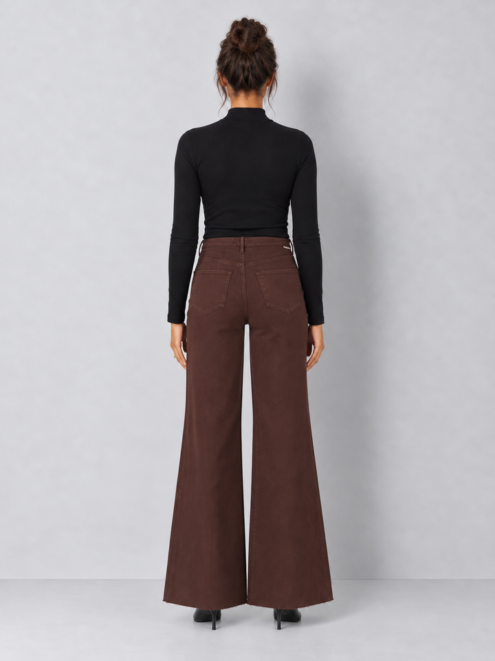 Dear John Fiona Wide Leg Jeans - Dark Oat