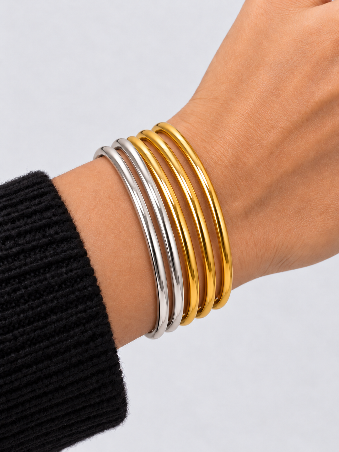 Essential Thin Bangle Set - Multi-Colored