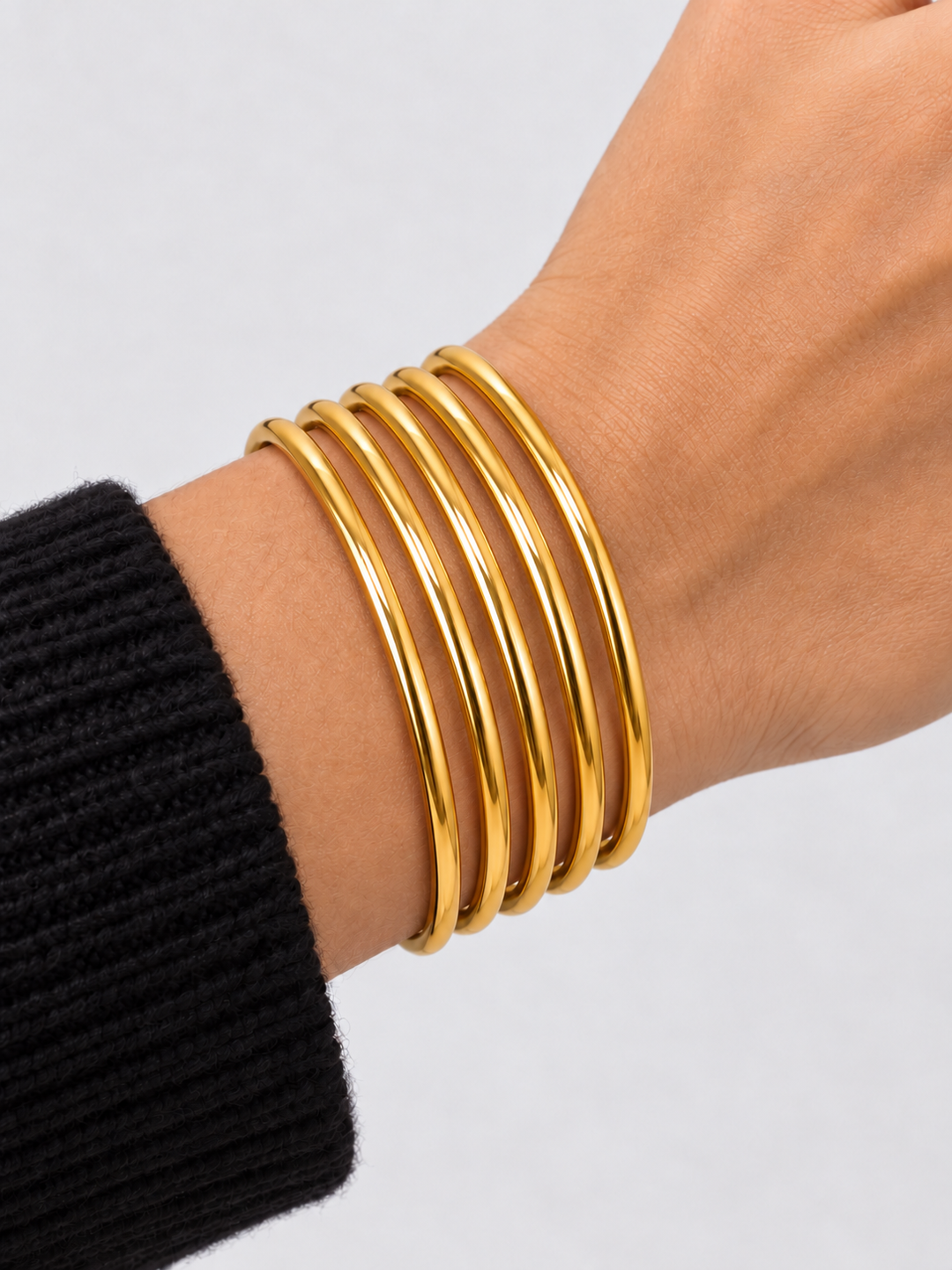 Essential Thin Bangle Set - Gold