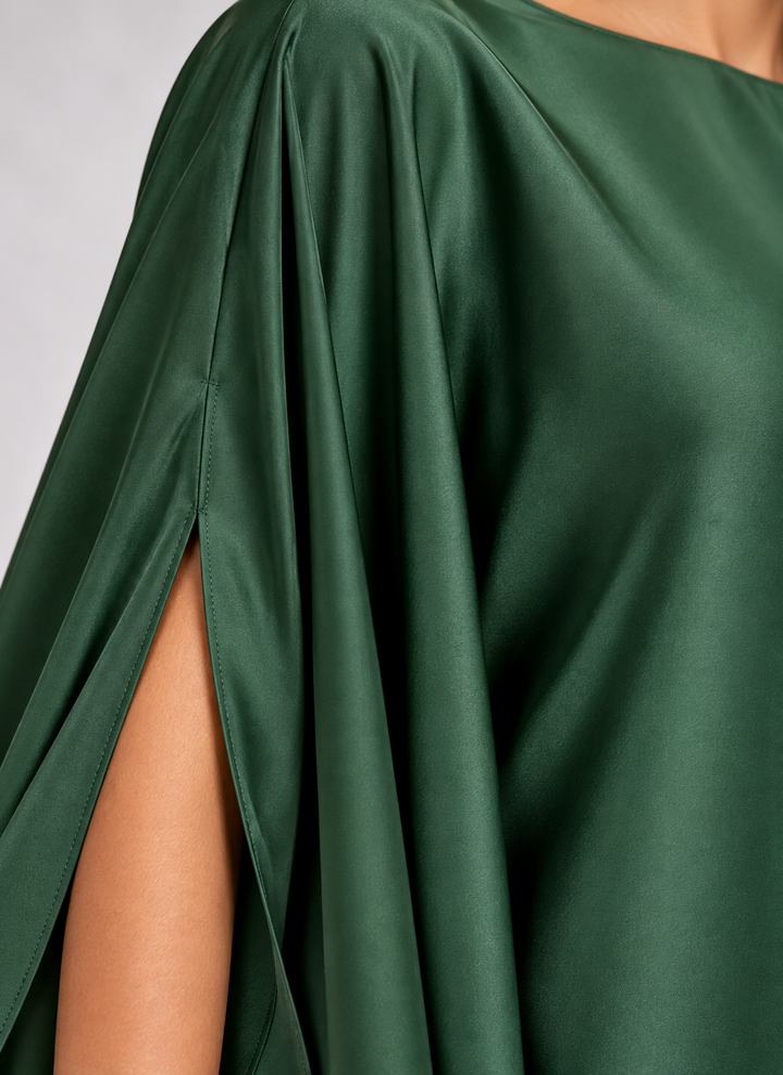 Elan Draped Satin Blouse