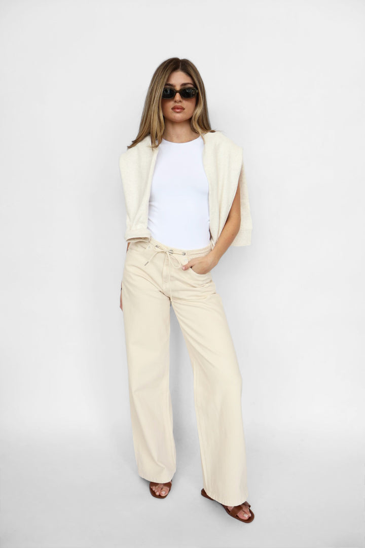 Habitual Wide Leg Stone Drawstring Pants