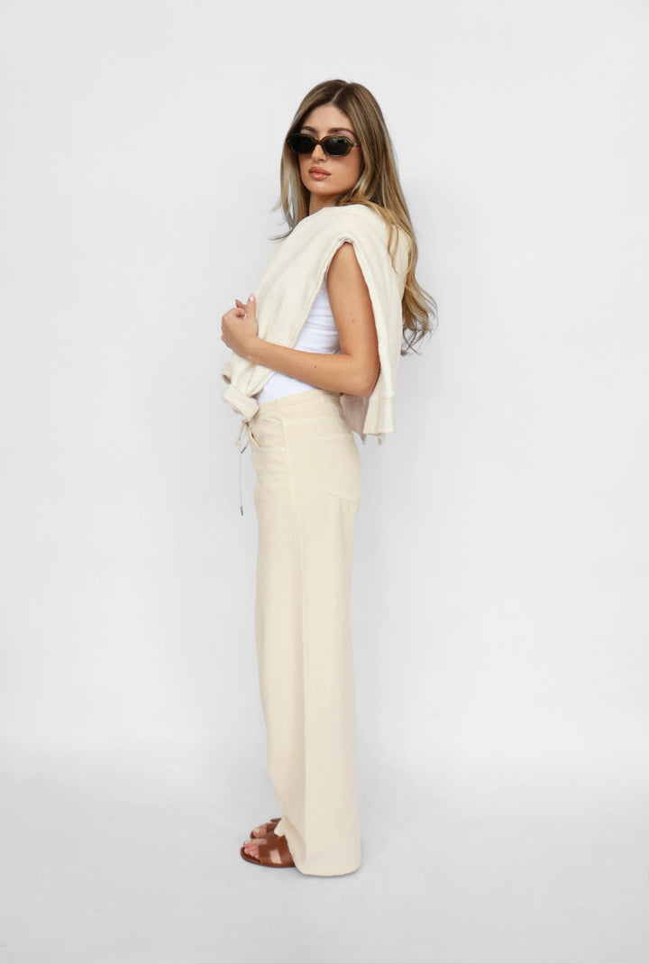 Habitual Wide Leg Stone Drawstring Pants