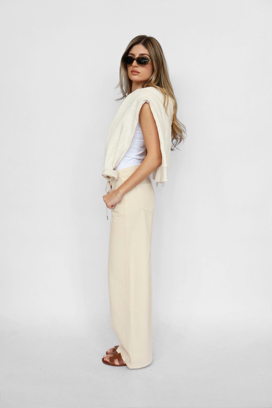 Habitual Wide Leg Stone Drawstring Pants