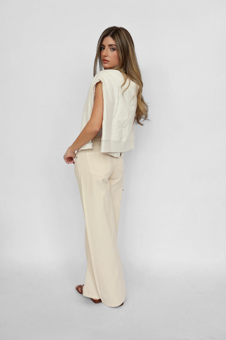 Habitual Wide Leg Stone Drawstring Pants