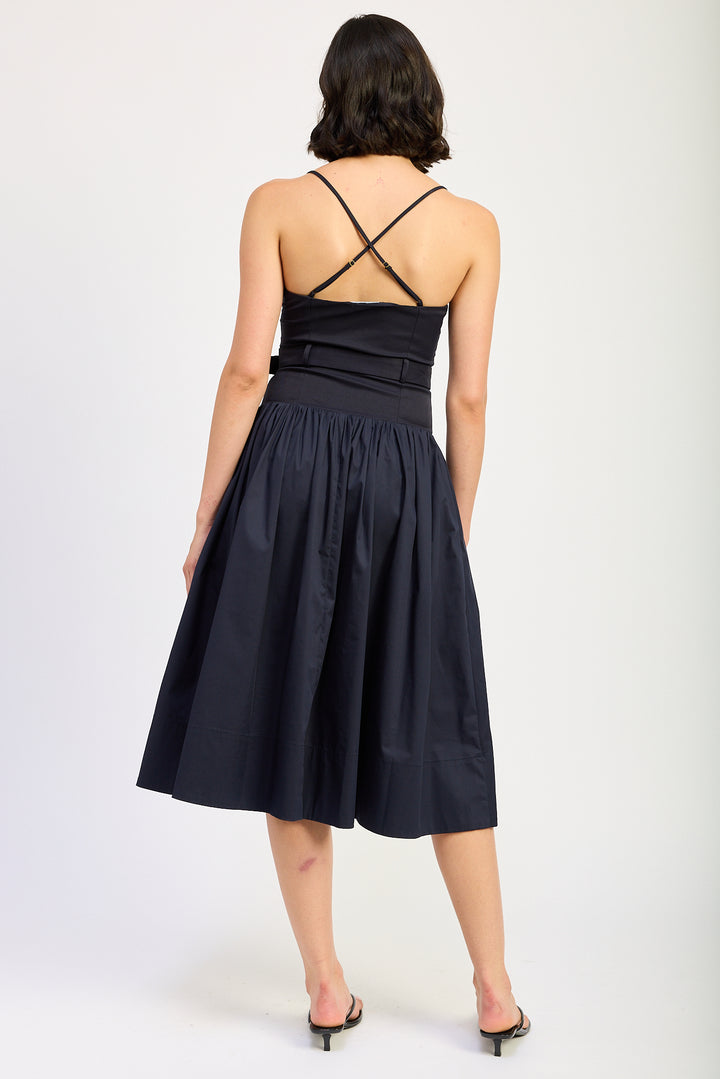 Belted Corset Midi Dress