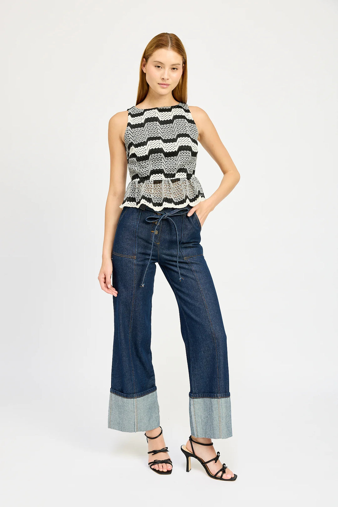 Boat Neck Peplum Top