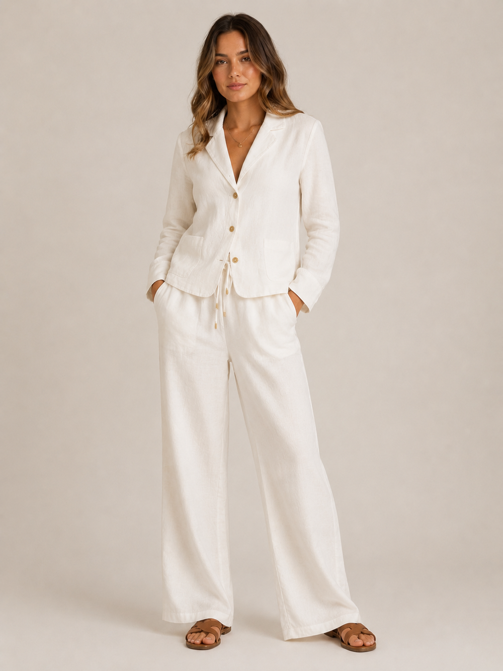 Linen Blend Relaxed Blazer