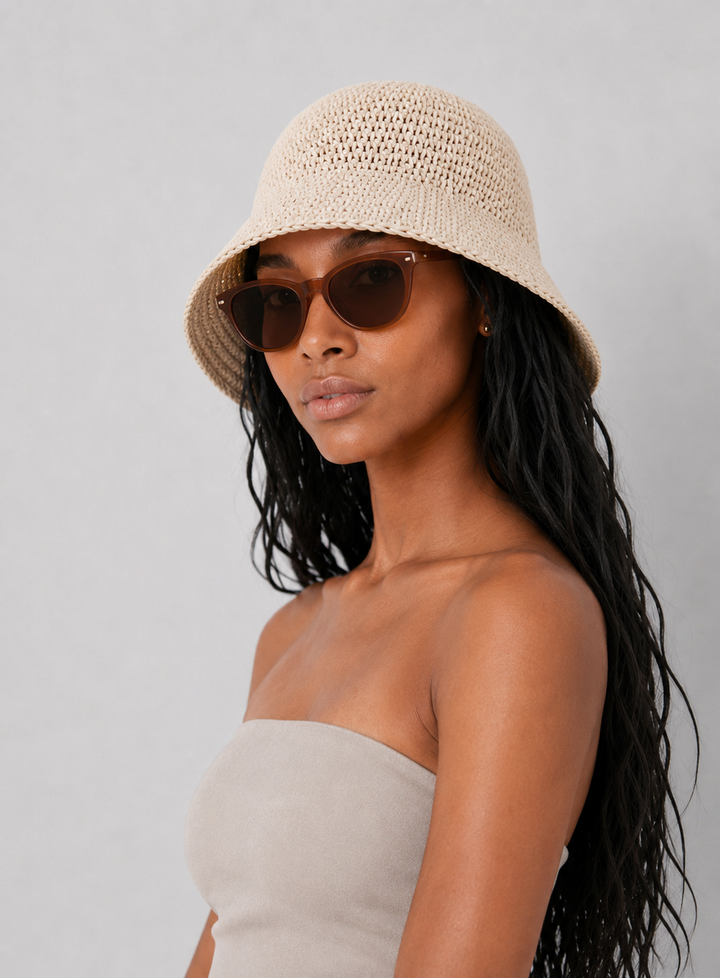 Crochet Raffia Bucket Hat
