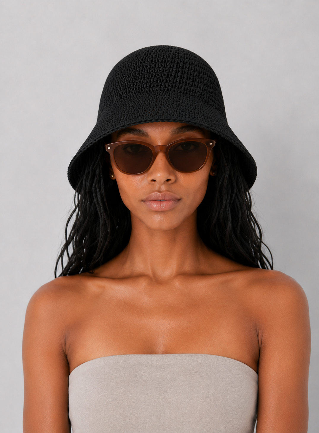 Crochet Raffia Bucket Hat