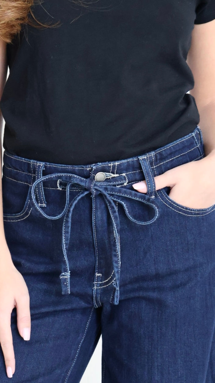 Just Black Denim Drawstring Wide Leg