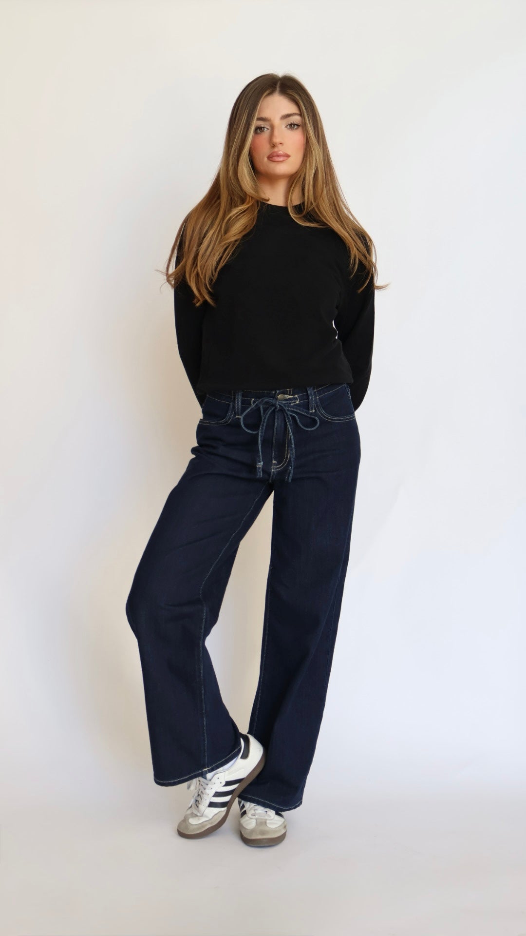 Just Black Denim Drawstring Wide Leg