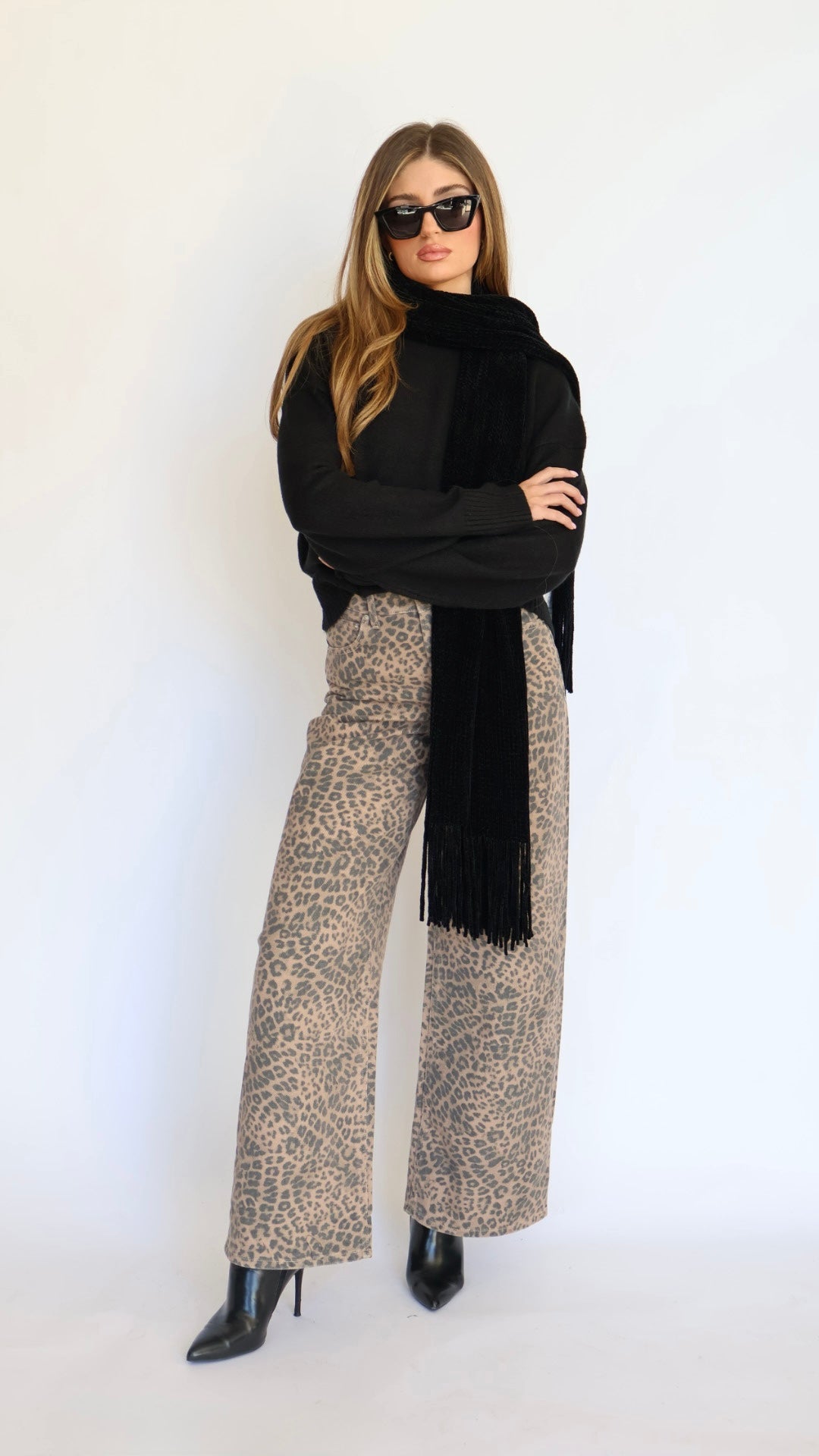 Z Supply Marli Denim Leopard Pant