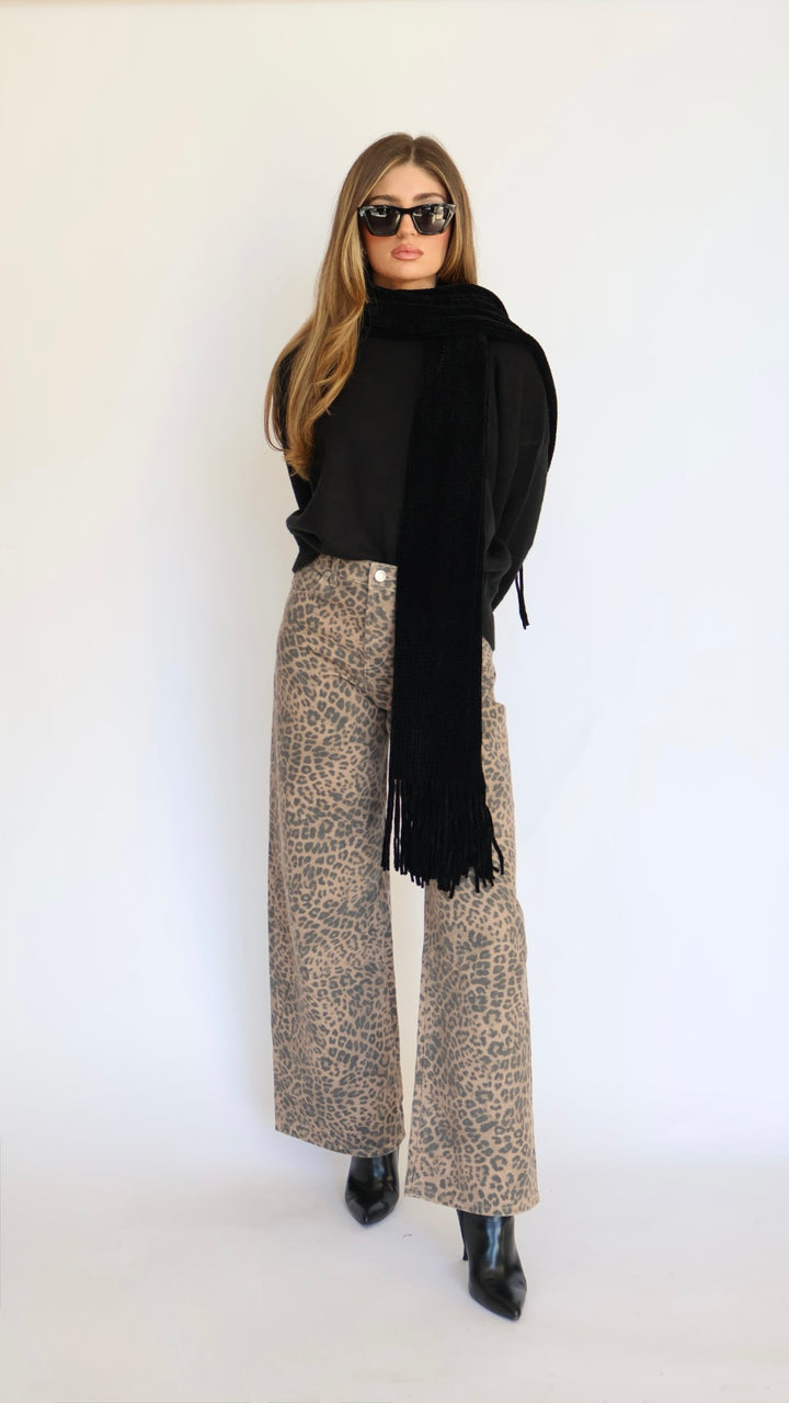 Z Supply Marli Denim Leopard Pant