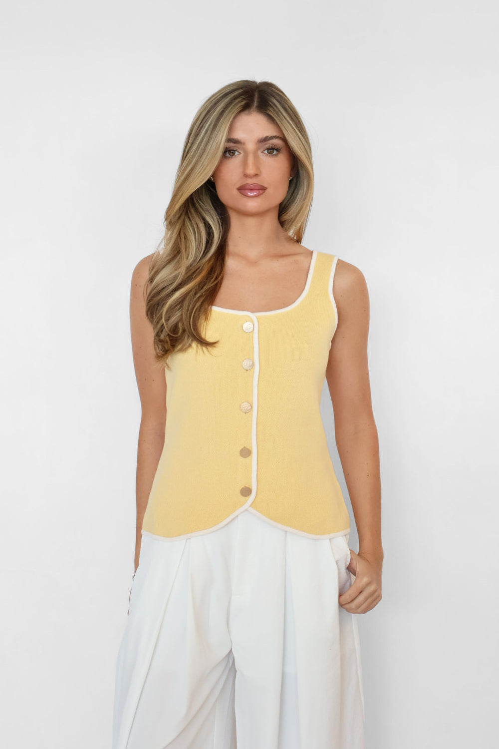 Button Down Cotton Vest