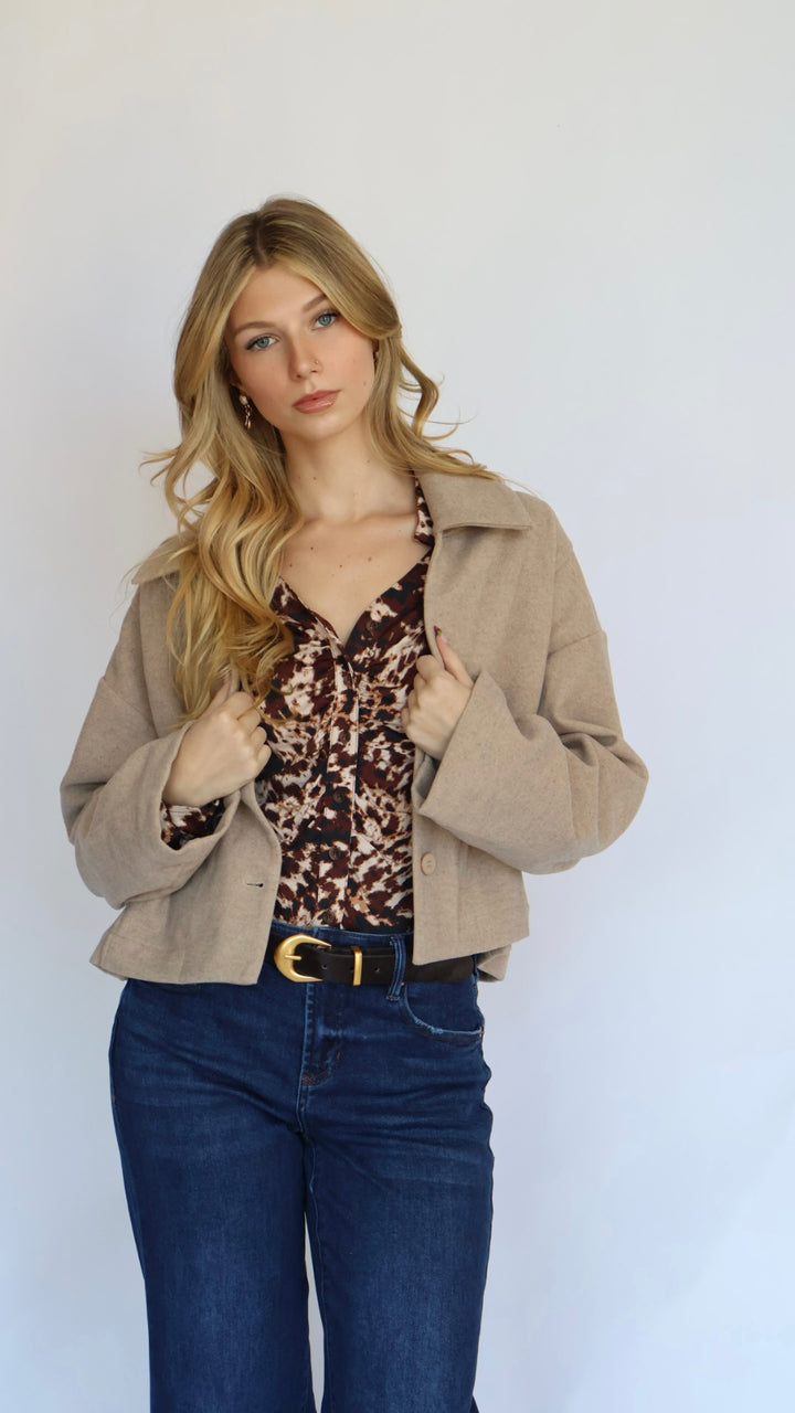 Button Front Ruched Blouse