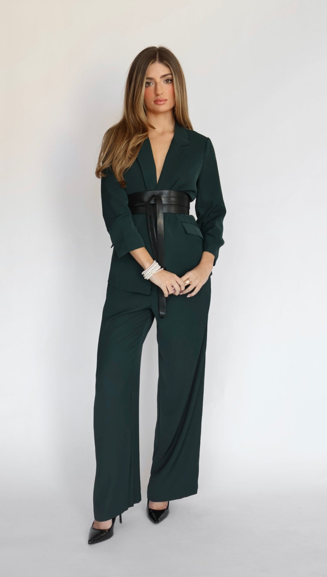 Ruched Sleeve Blazer