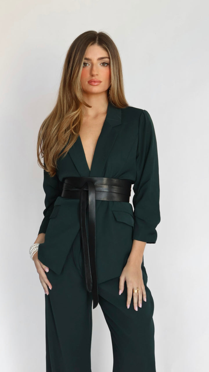 Ruched Sleeve Blazer