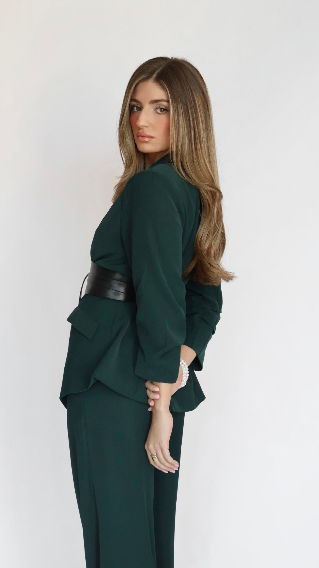 Ruched Sleeve Blazer