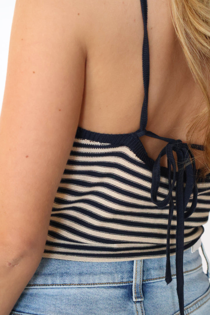 Stripe Knit Tank With Gold Hardware