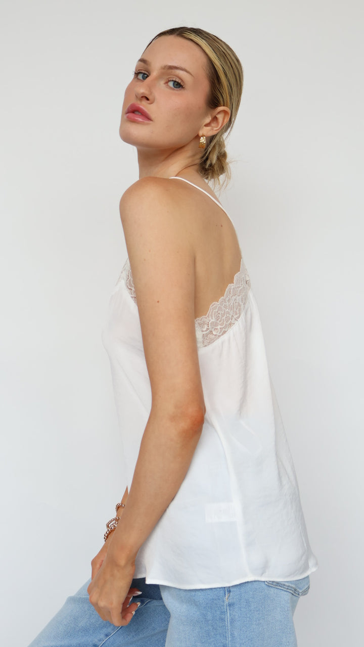 Lace Trim V Neck Cami