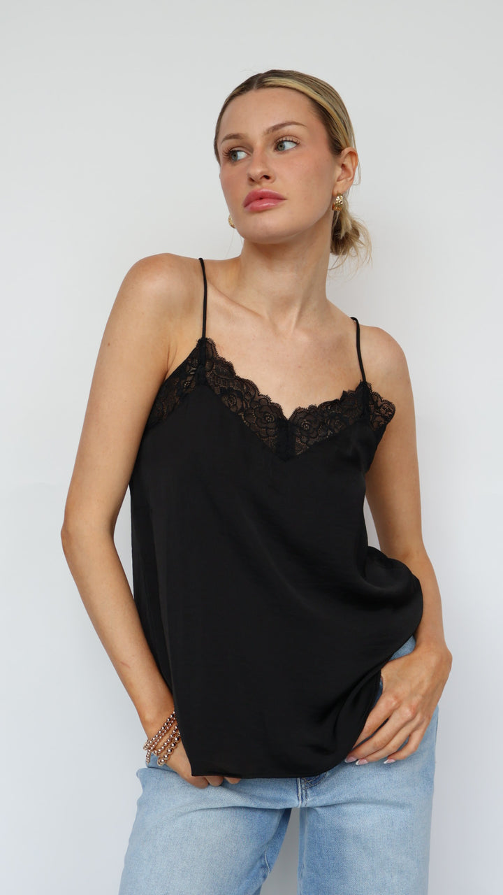 Lace Trim V Neck Cami
