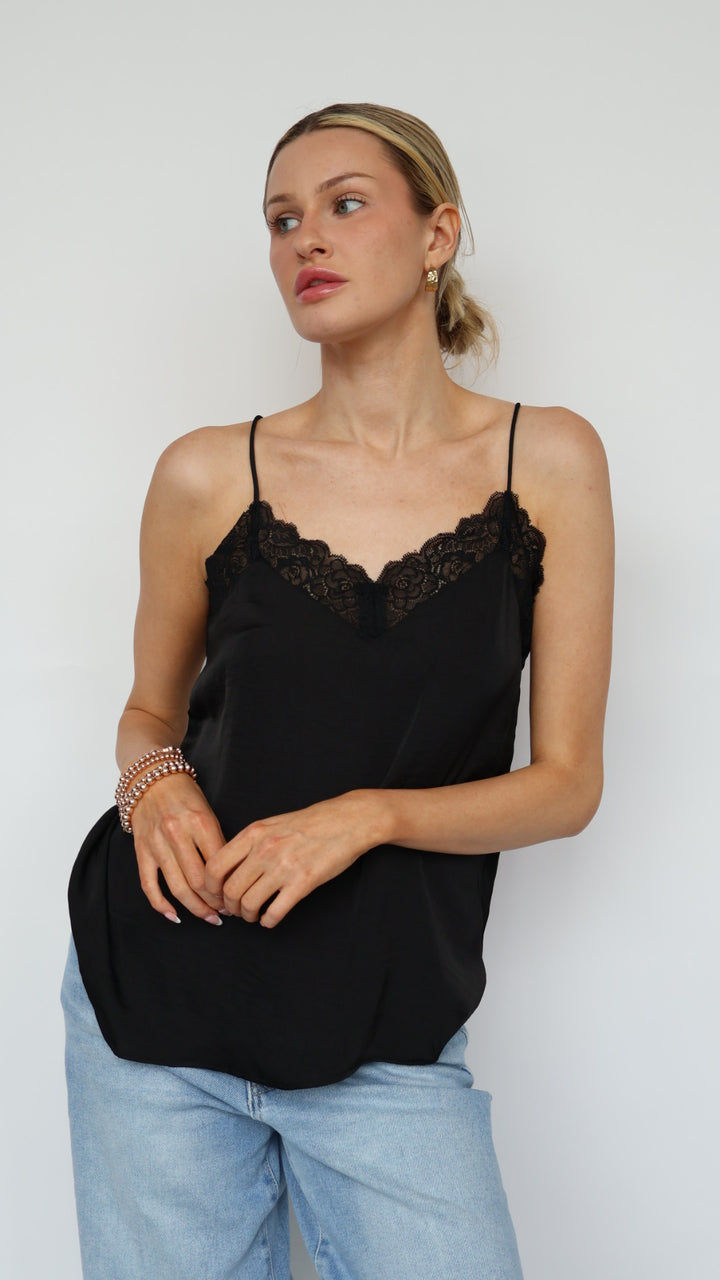 Lace Trim V Neck Cami