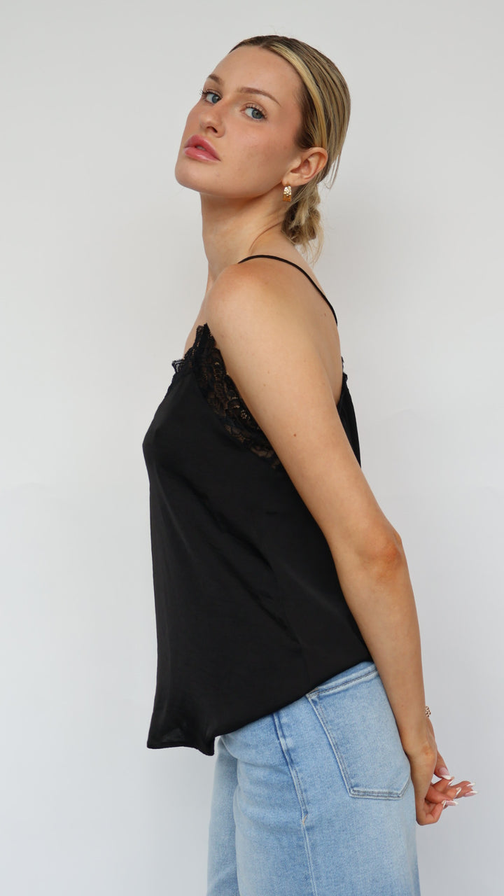 Lace Trim V Neck Cami