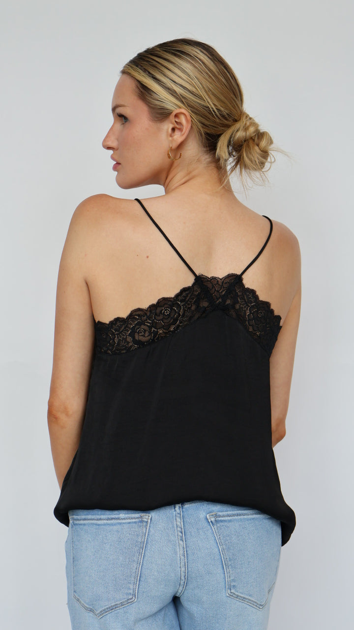 Lace Trim V Neck Cami