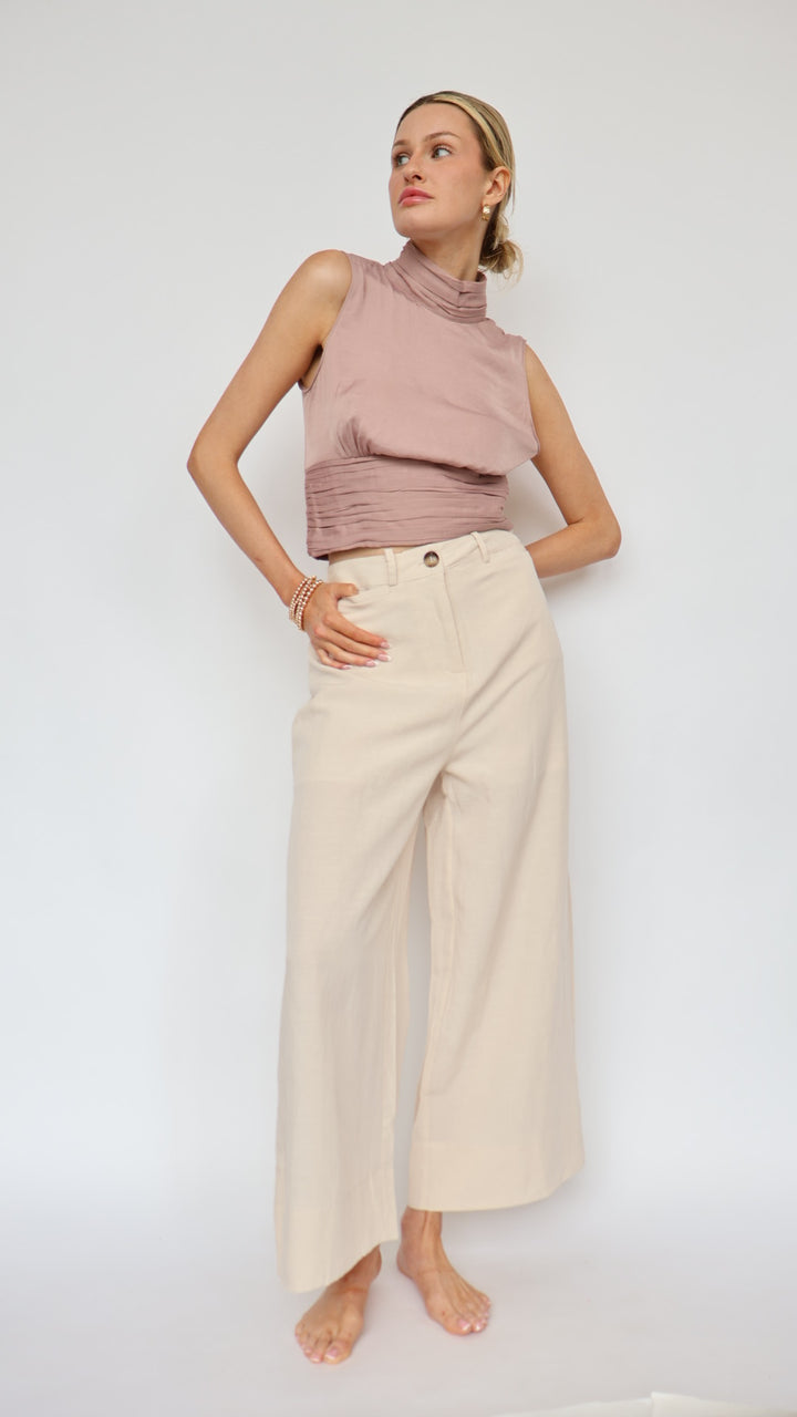 High Waist Linen Pant