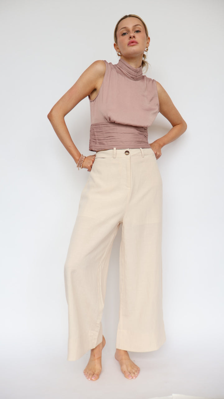 High Waist Linen Pant