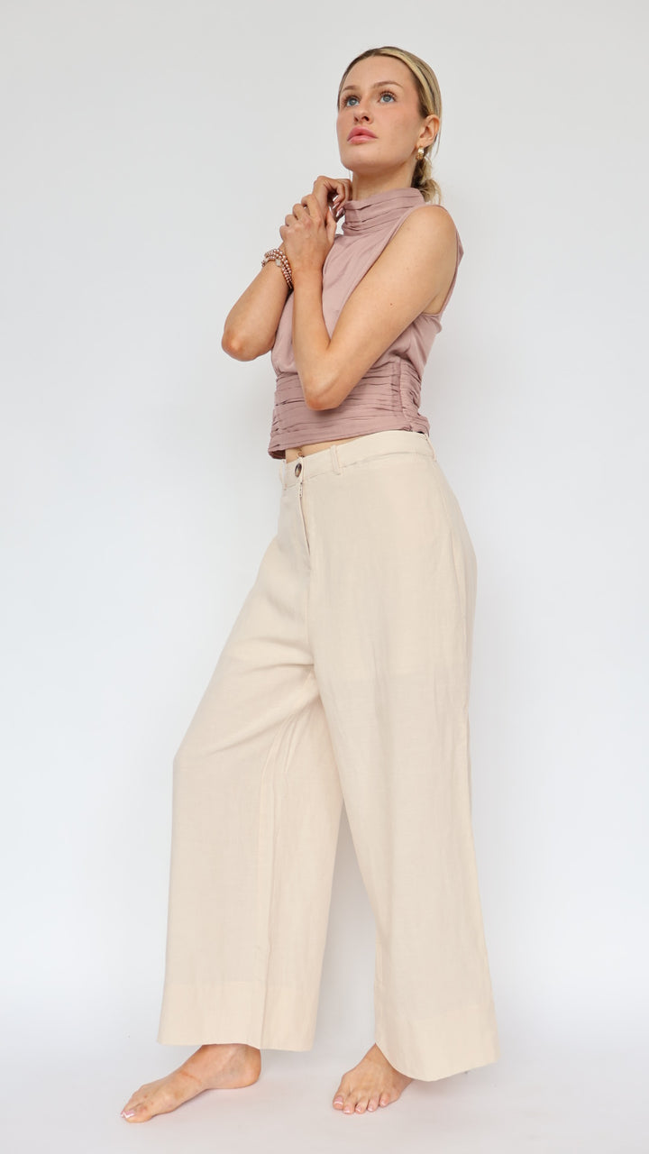 High Waist Linen Pant