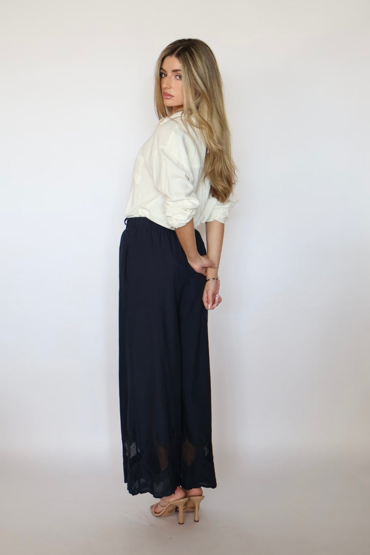 High Rise Ankle Length Detail Pants