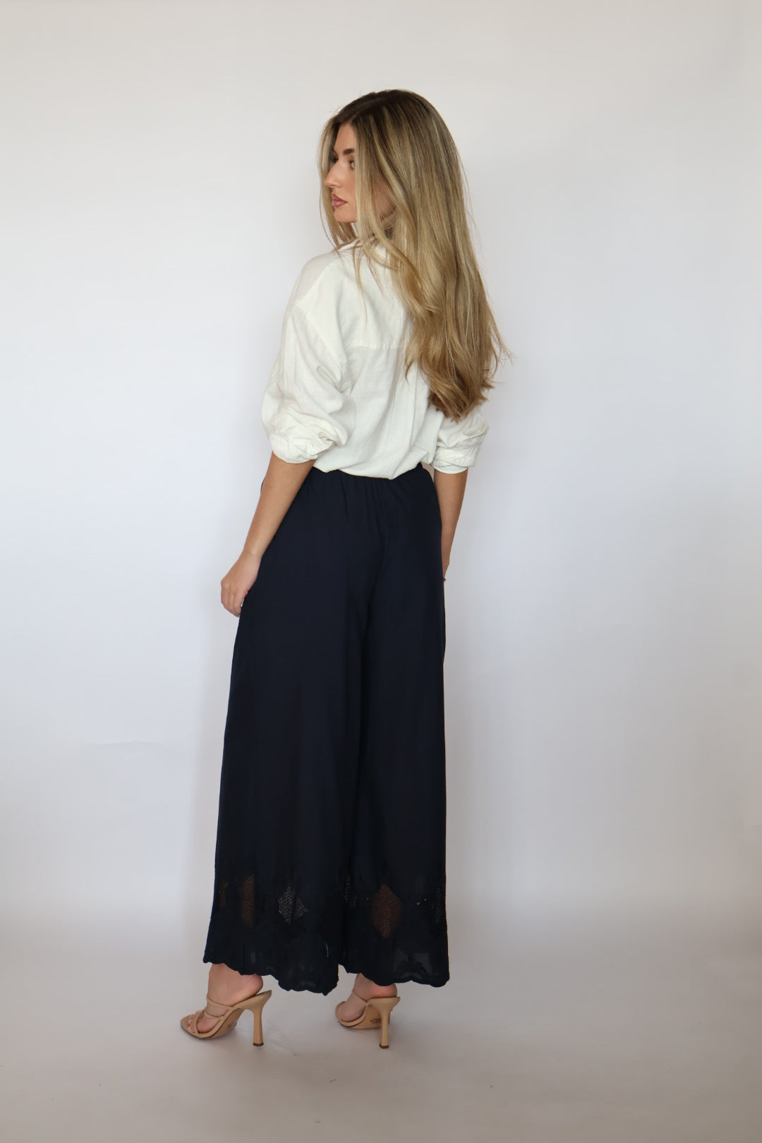 High Rise Ankle Length Detail Pants