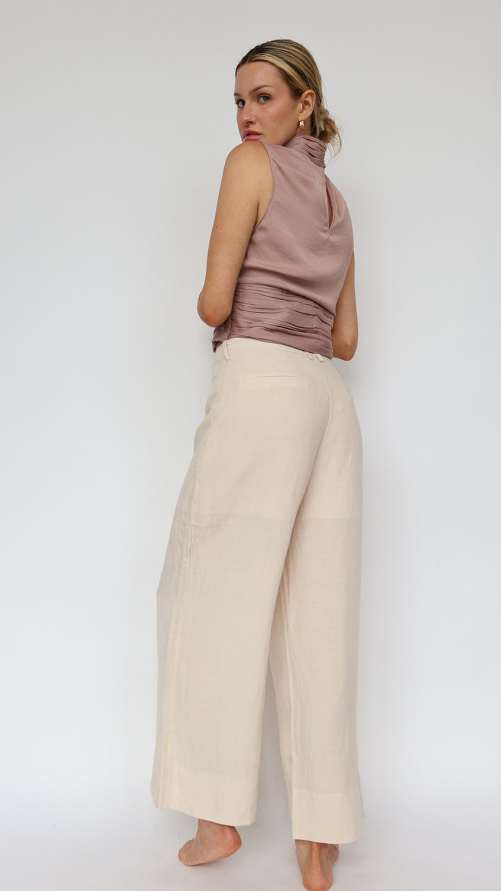 High Waist Linen Pant