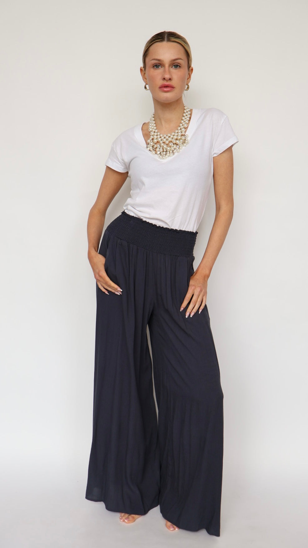 Gauze Wide Leg Pants