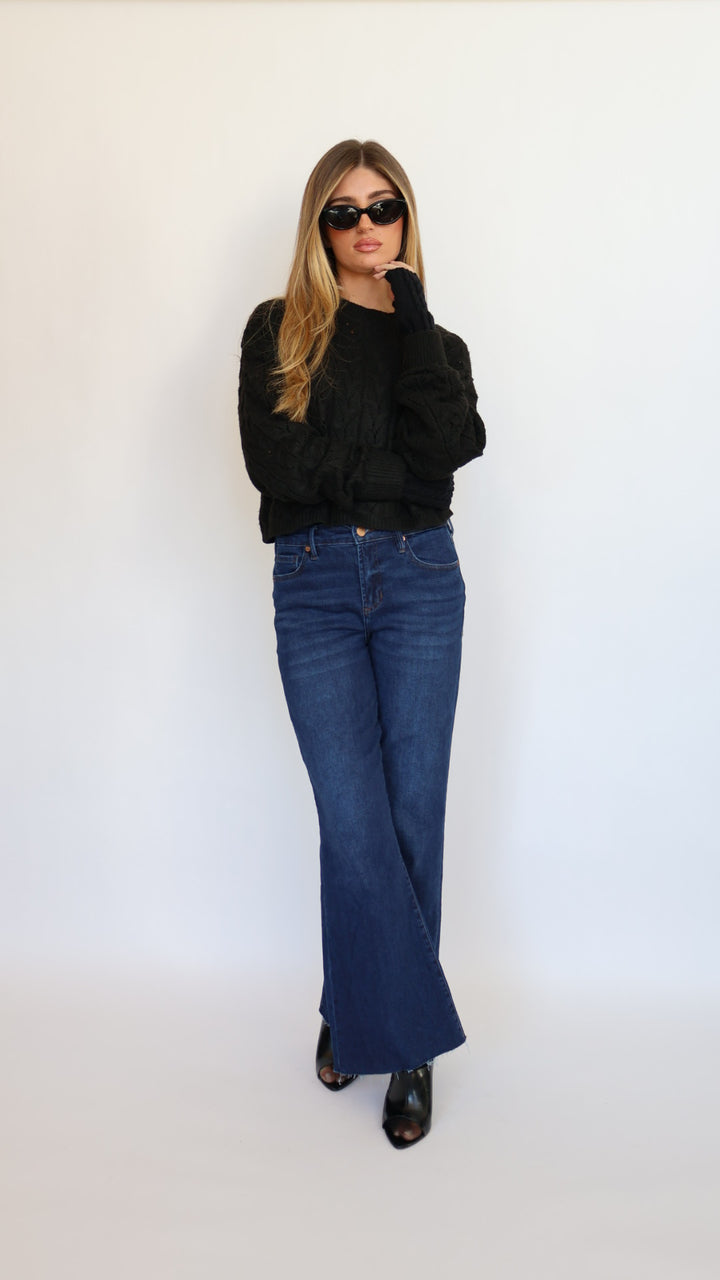 Cable Knit Crop Sweater