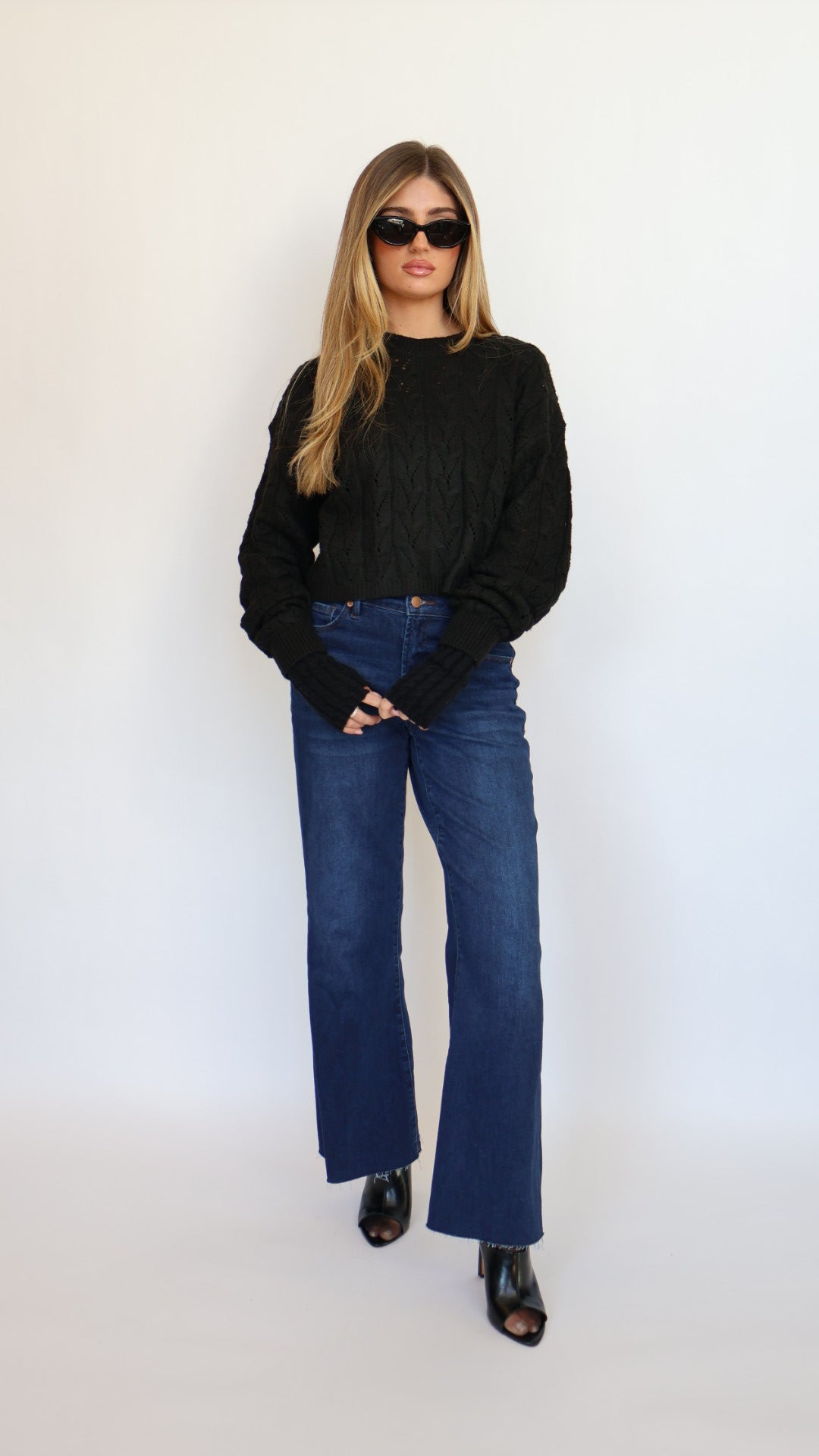 Cable Knit Crop Sweater