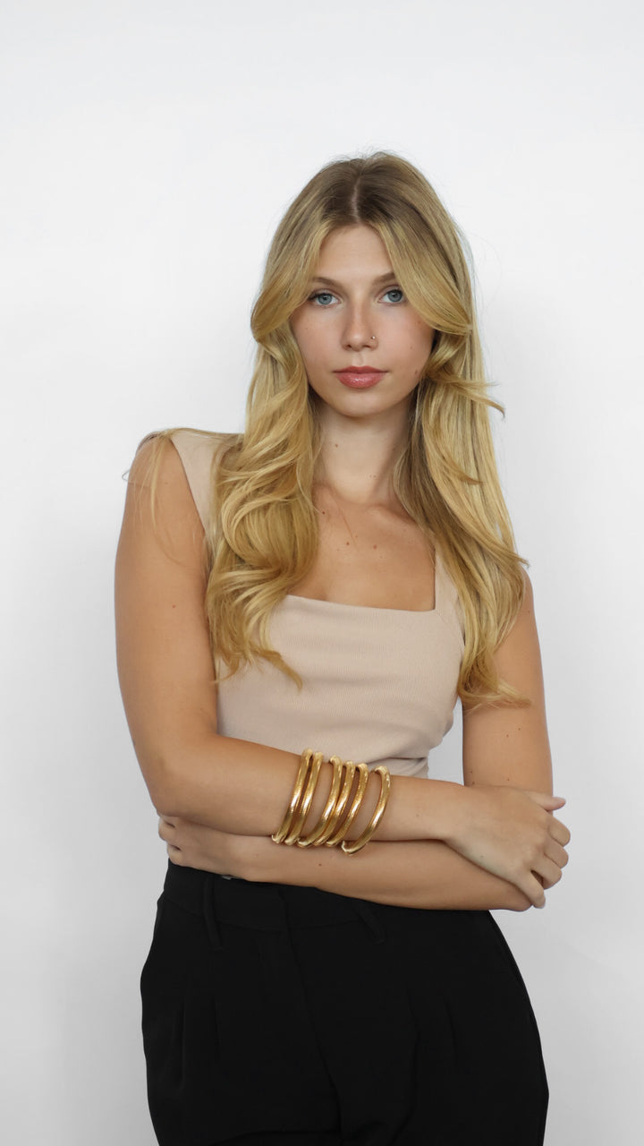 Noa Square Neck Ruched Detail Top