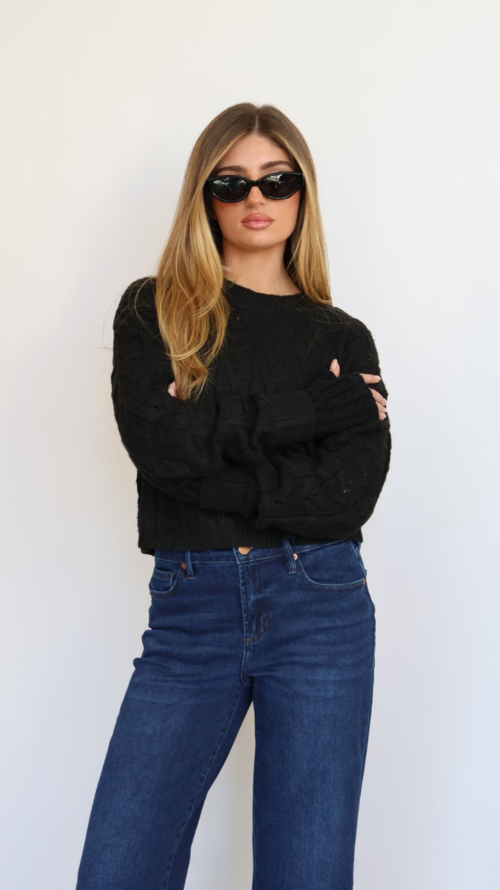 Cable Knit Crop Sweater