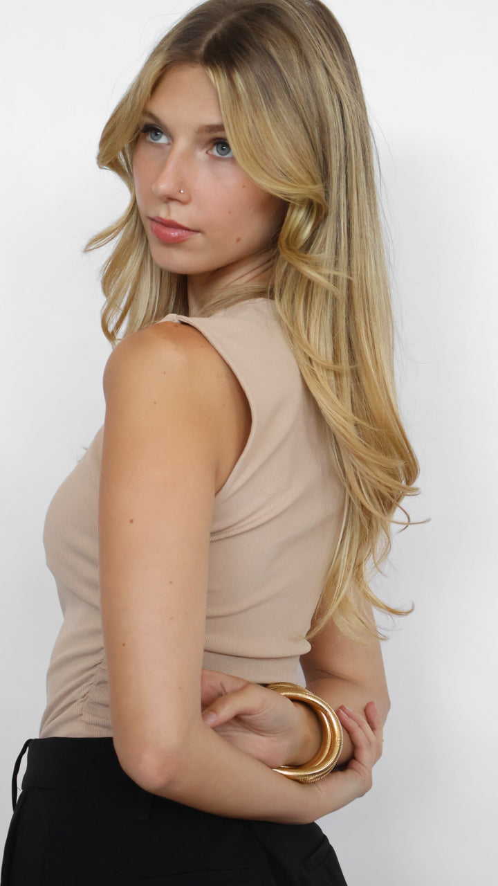 Noa Square Neck Ruched Detail Top