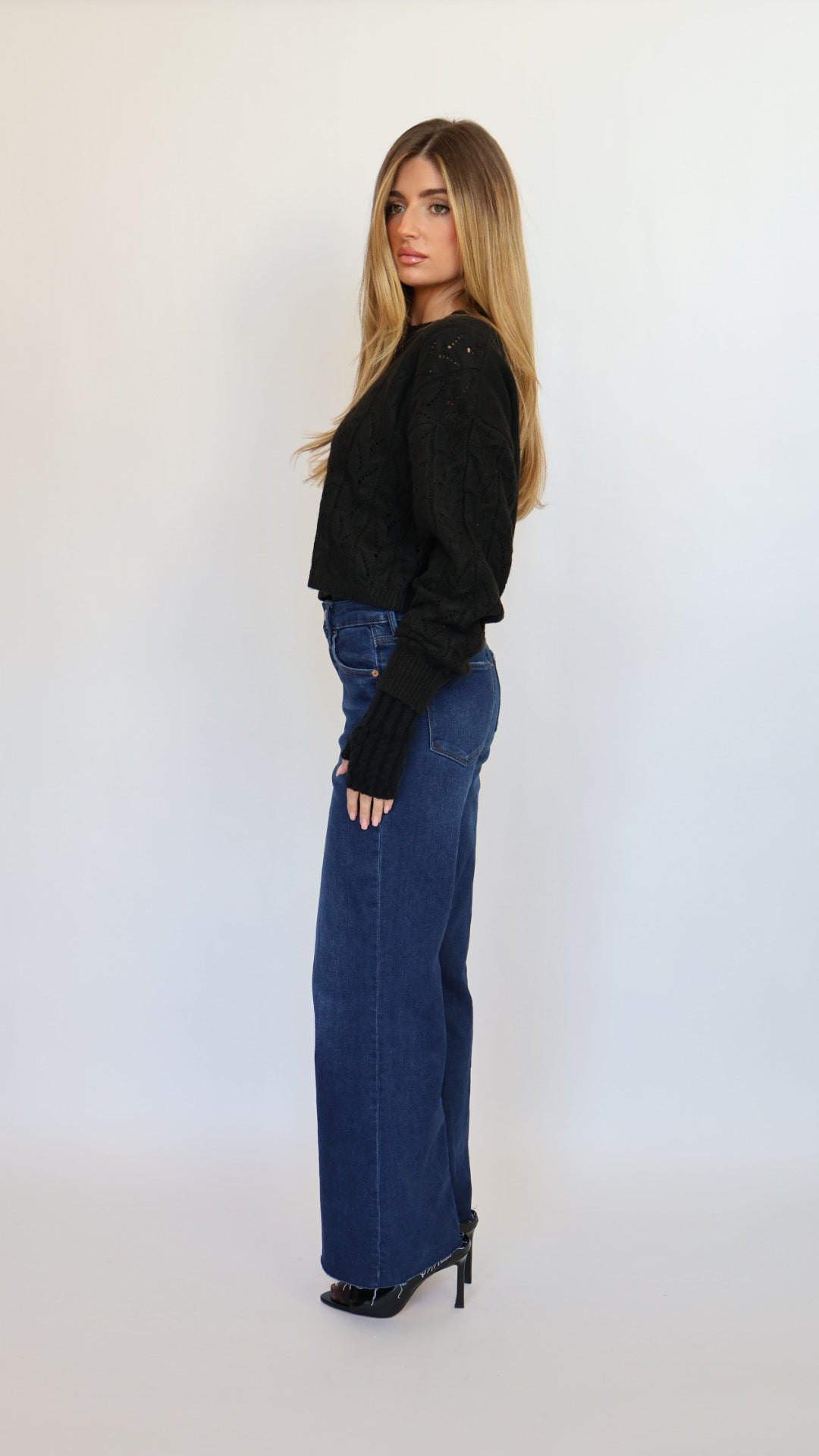 Cable Knit Crop Sweater