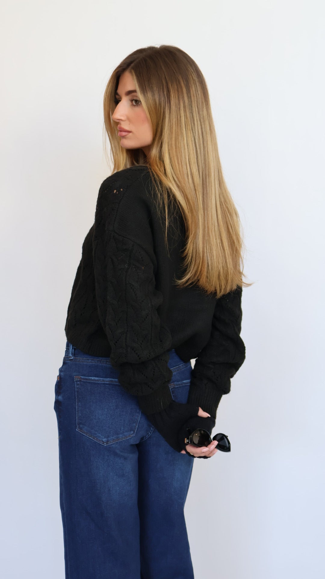 Cable Knit Crop Sweater