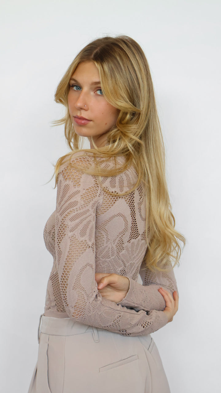 Jacquard Fishnet Layering Top