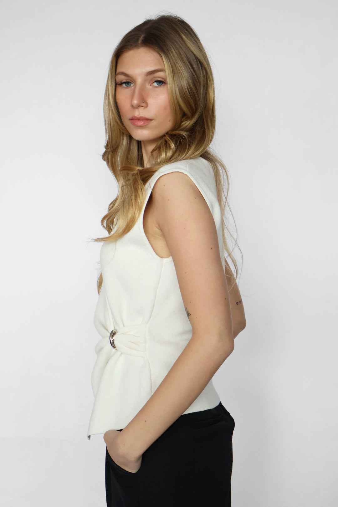 Wrap Front Sleeveless Top