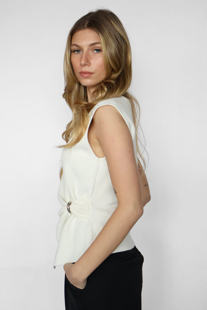 Wrap Front Sleeveless Top