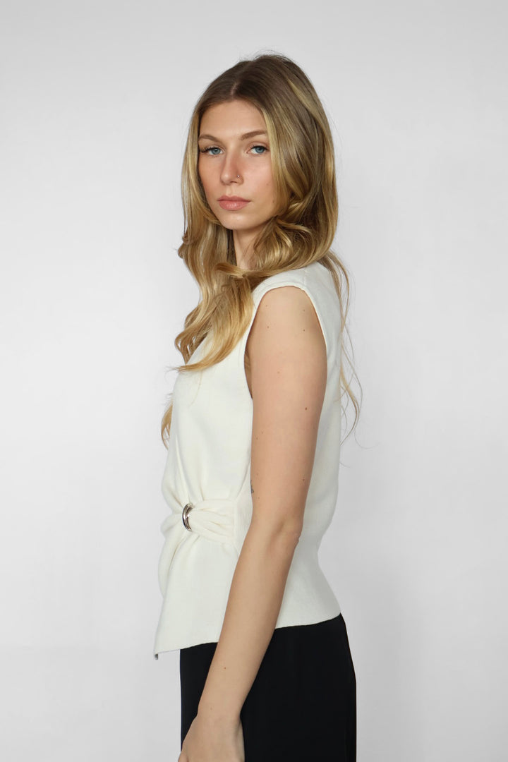 Wrap Front Sleeveless Top