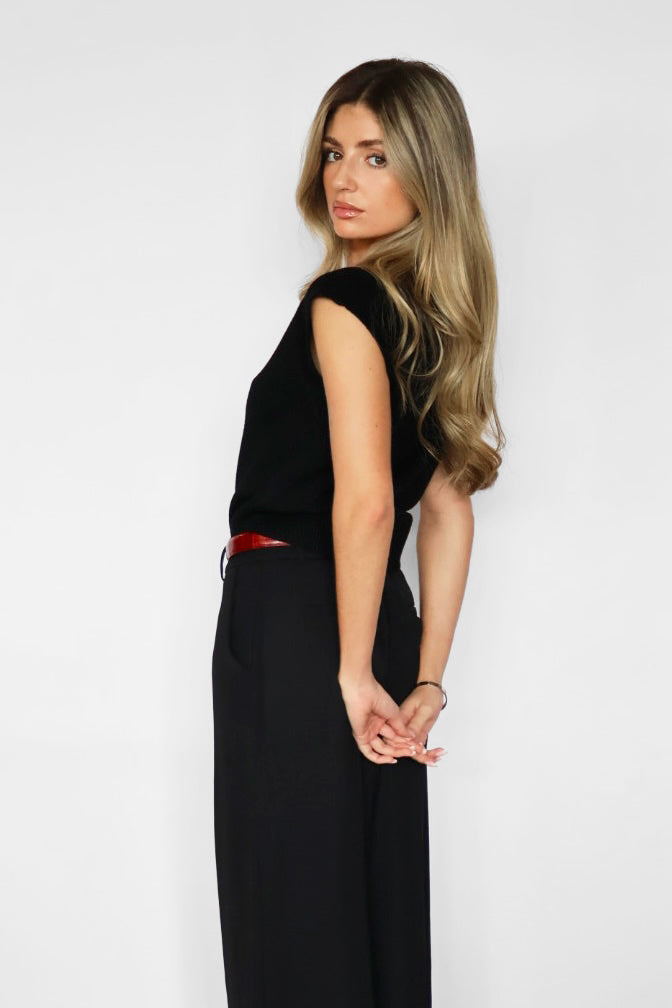 Cap Sleeve Knit Top