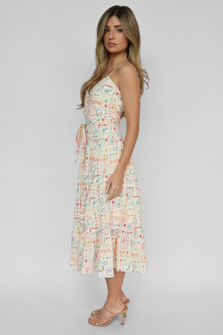 Shell Printed Midi Dress