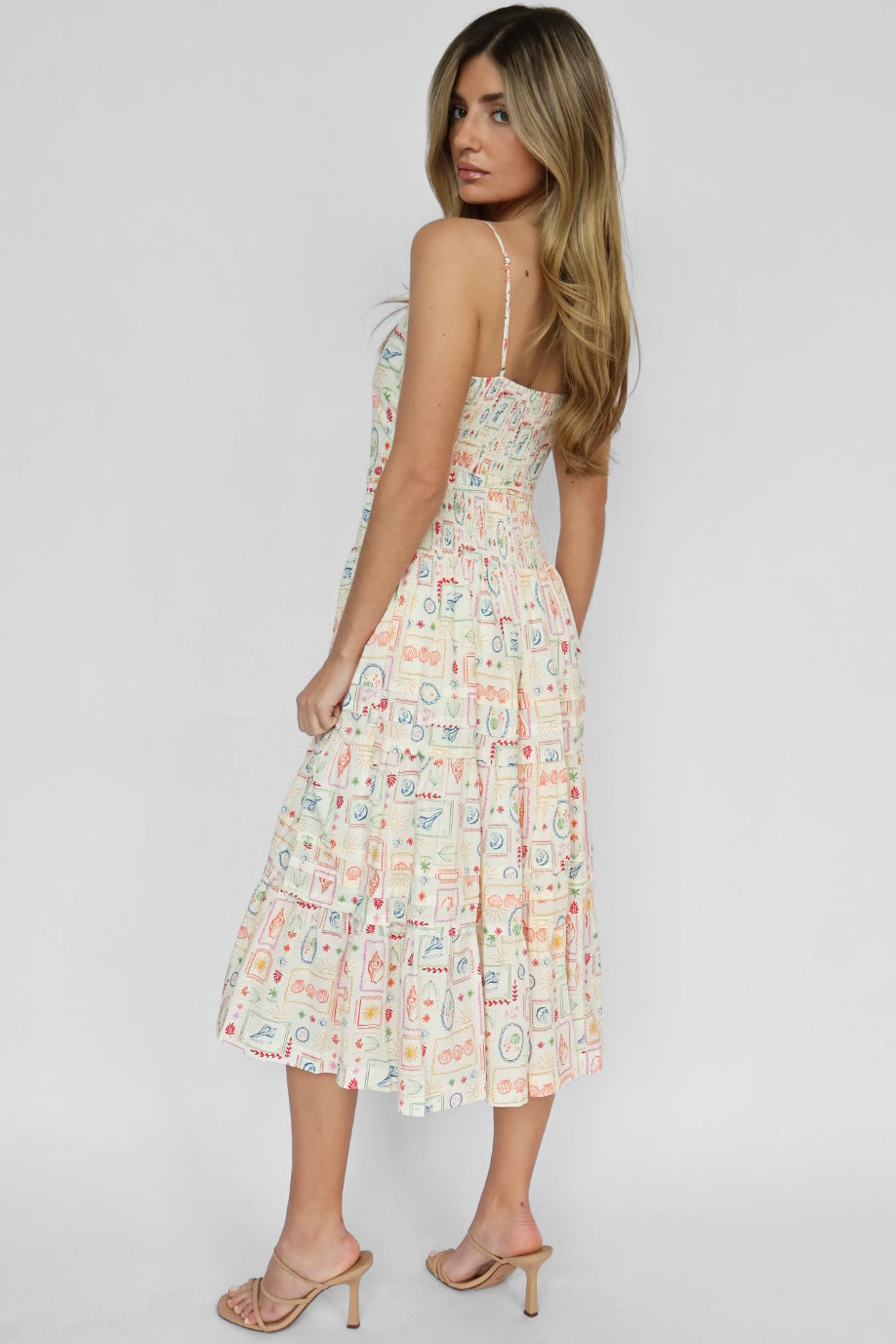 Shell Printed Midi Dress